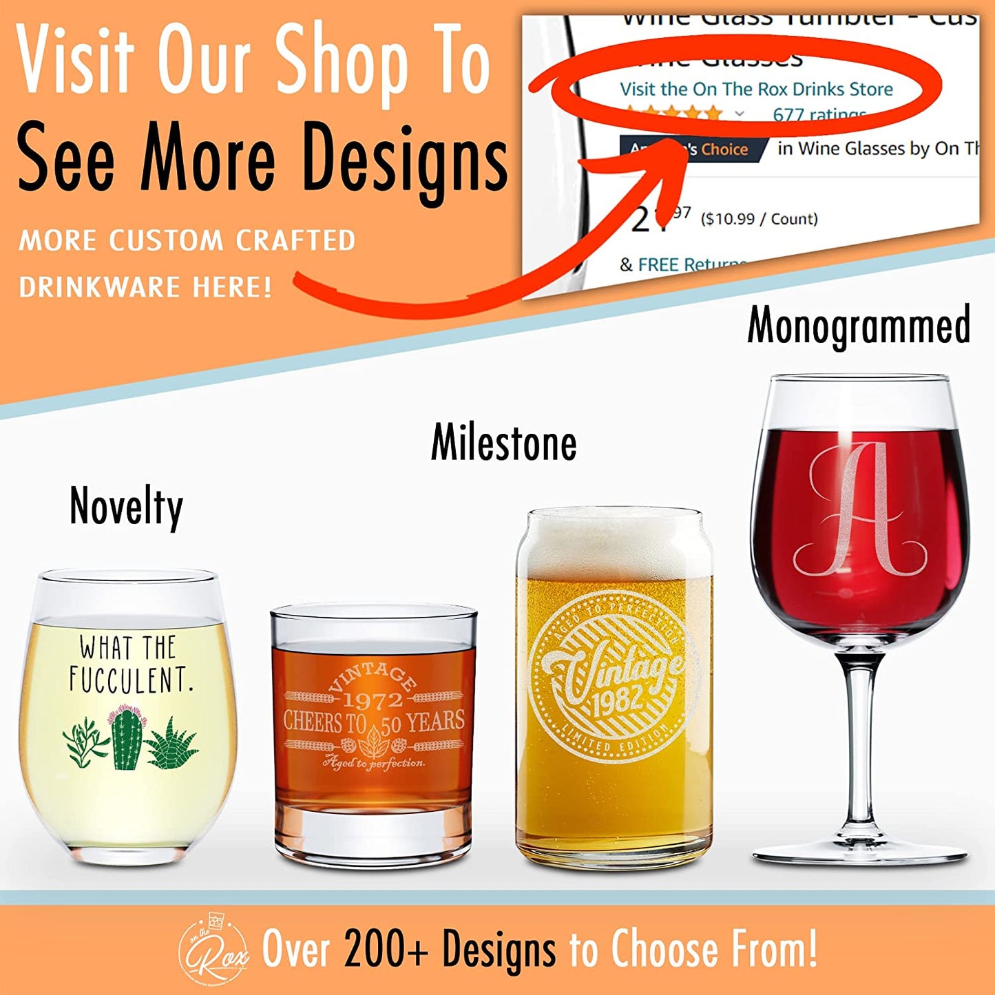 Monogrammed Gifts for Men - 4PC 11 Oz Custom Whiskey Glasses (L-Monogram) - Engraved Whiskey Glasses - Personalized Whiskey Glasses - Unique Bourbon Glasses