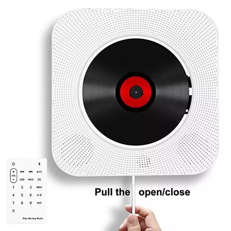 New Wall Mounted CD Player Surround Sound FM Radio Bluetooth USB MP3 Disk Portable Music Player Remote Control Stereo Speaker