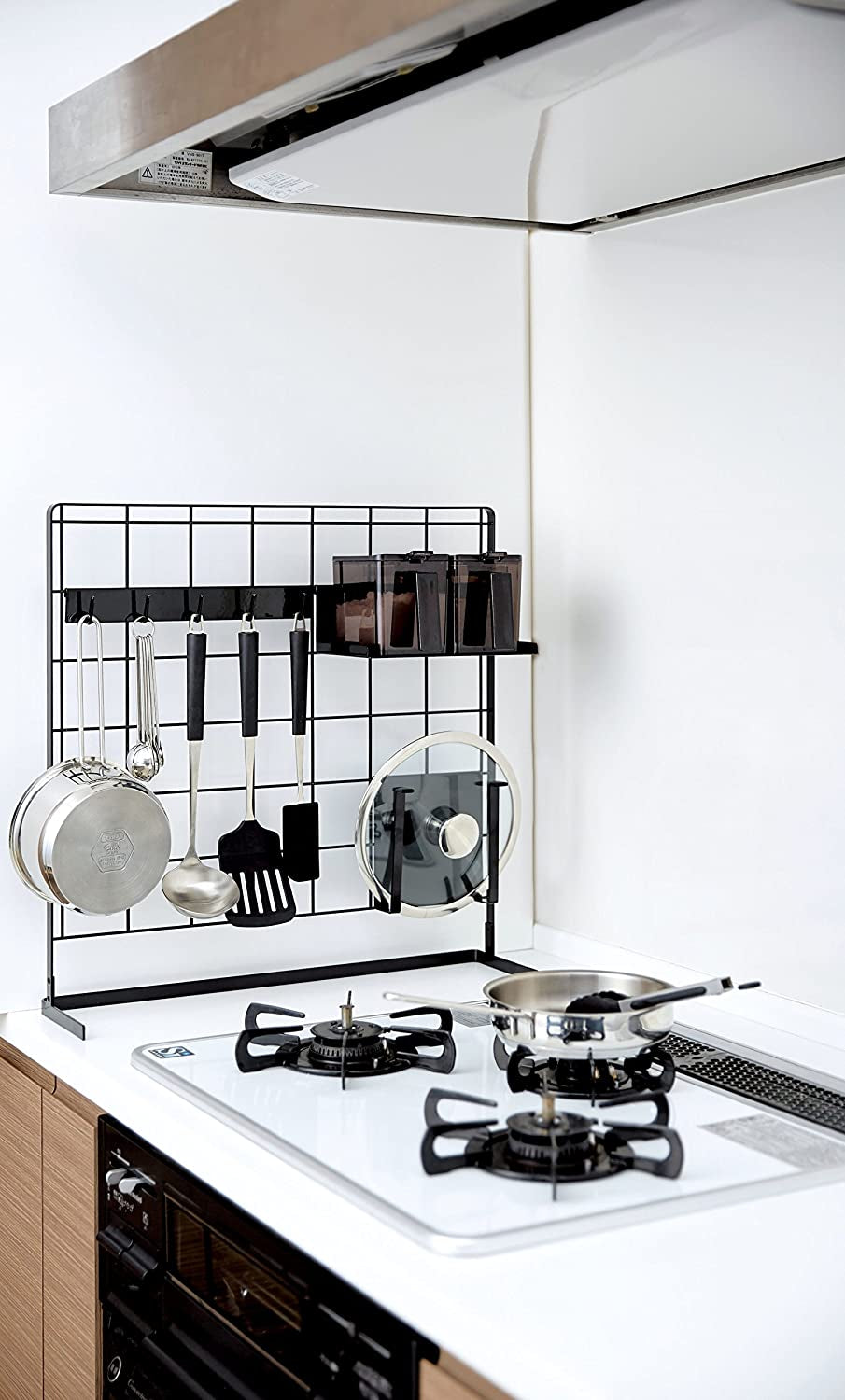 Grid Panel Organizer and Accessories-Wall Storage Decor, One Size, Black