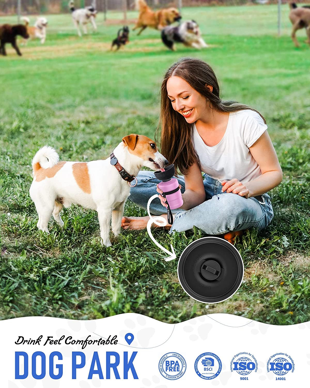 Upgraded Dog Water Bottle Foldable,Portable Dog Water Dispenser,Leak Proof Pet Water Bottle for Dogs,Dog Travel Water Bottle for Outdoor Walking,Hiking,Travel,Bpa Free,Lightweight