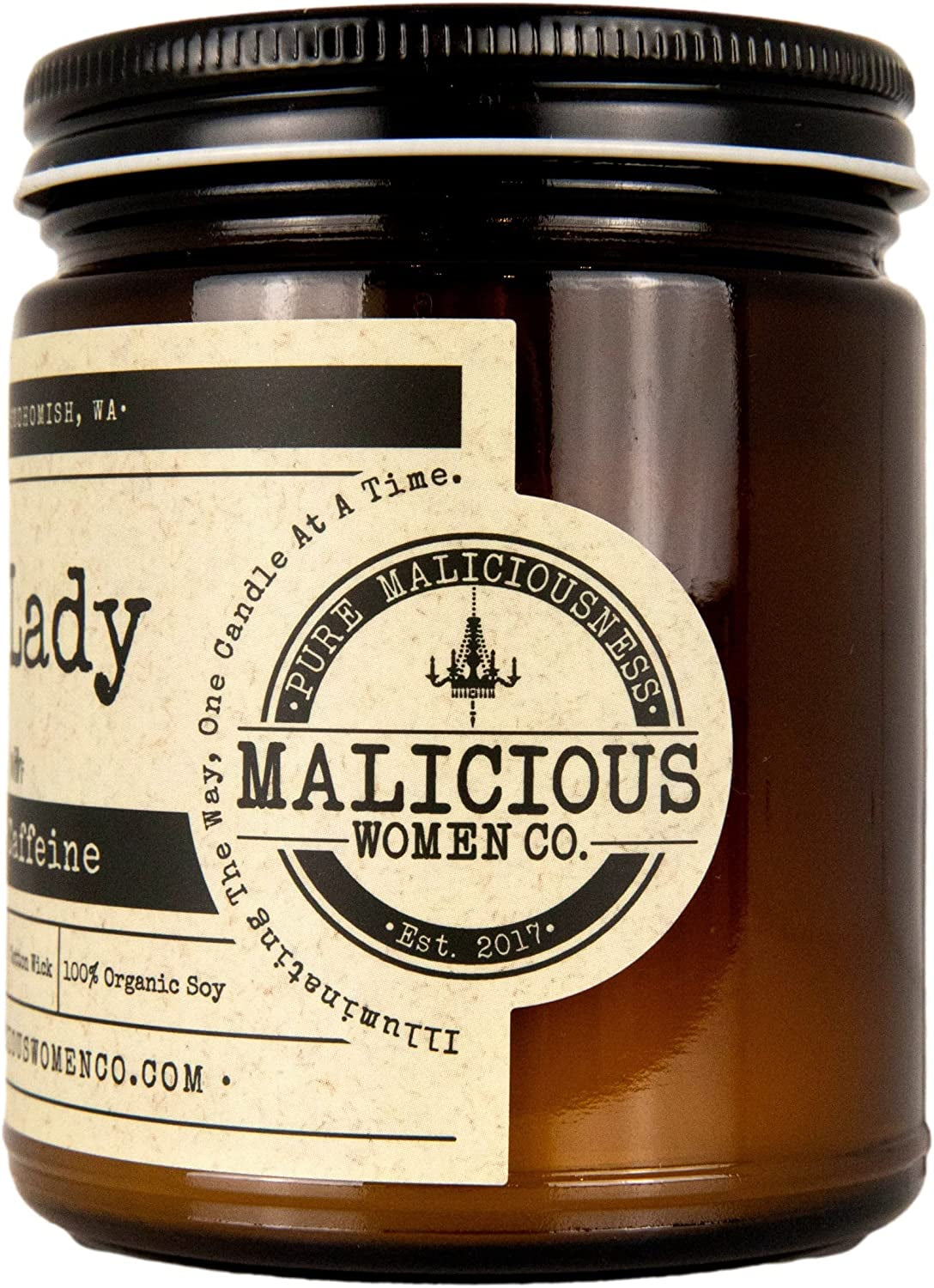 Malicious Women Candle Co - Boss Lady, Expresso Yo' Self Infused with Hustle & Caffeine, All-Natural Soy Candle, 9 Oz