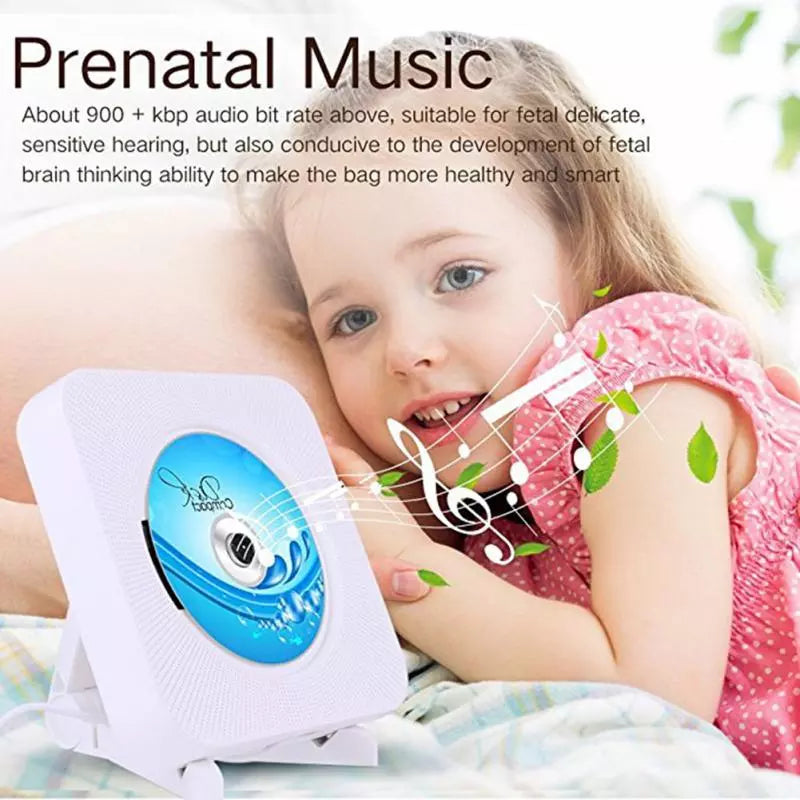 New Wall Mounted CD Player Surround Sound FM Radio Bluetooth USB MP3 Disk Portable Music Player Remote Control Stereo Speaker