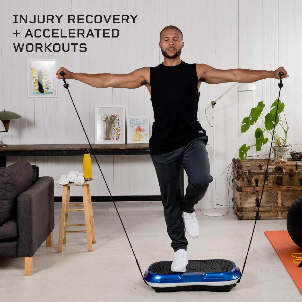 Lifepro Waver Vibration Plate Exercise Machine - Whole Body Workout Vibration Fitness Platform W/ Loop Bands - Home Training Equipment for Weight Loss & Toning