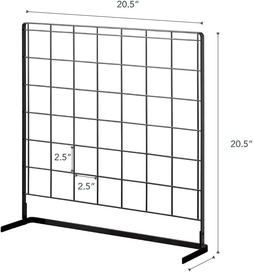 Grid Panel Organizer and Accessories-Wall Storage Decor, One Size, Black