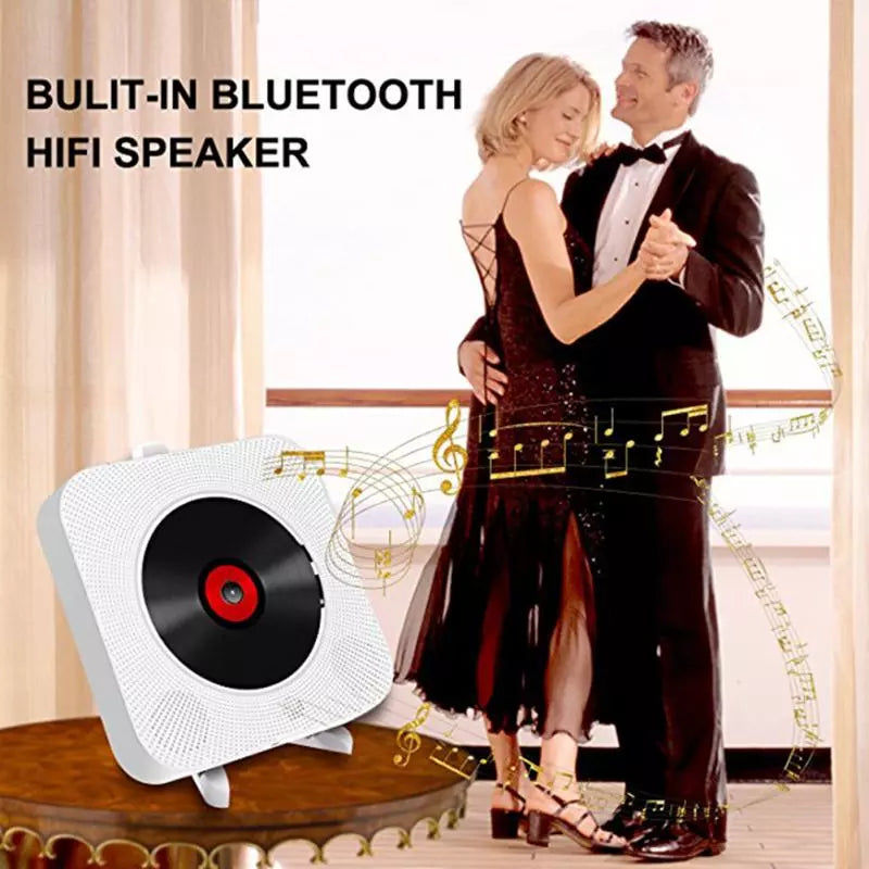 New Wall Mounted CD Player Surround Sound FM Radio Bluetooth USB MP3 Disk Portable Music Player Remote Control Stereo Speaker