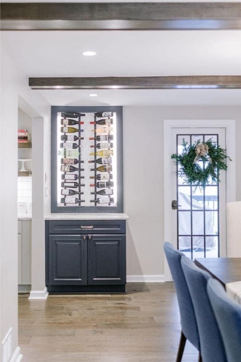 W Series Wine Rack 4 - Metal Wall Mounted Wine Rack - Modern, Label Forward Wine Storage - Space Saving Wine Rack with 12 Bottle Storage Capacity (Matte Black)