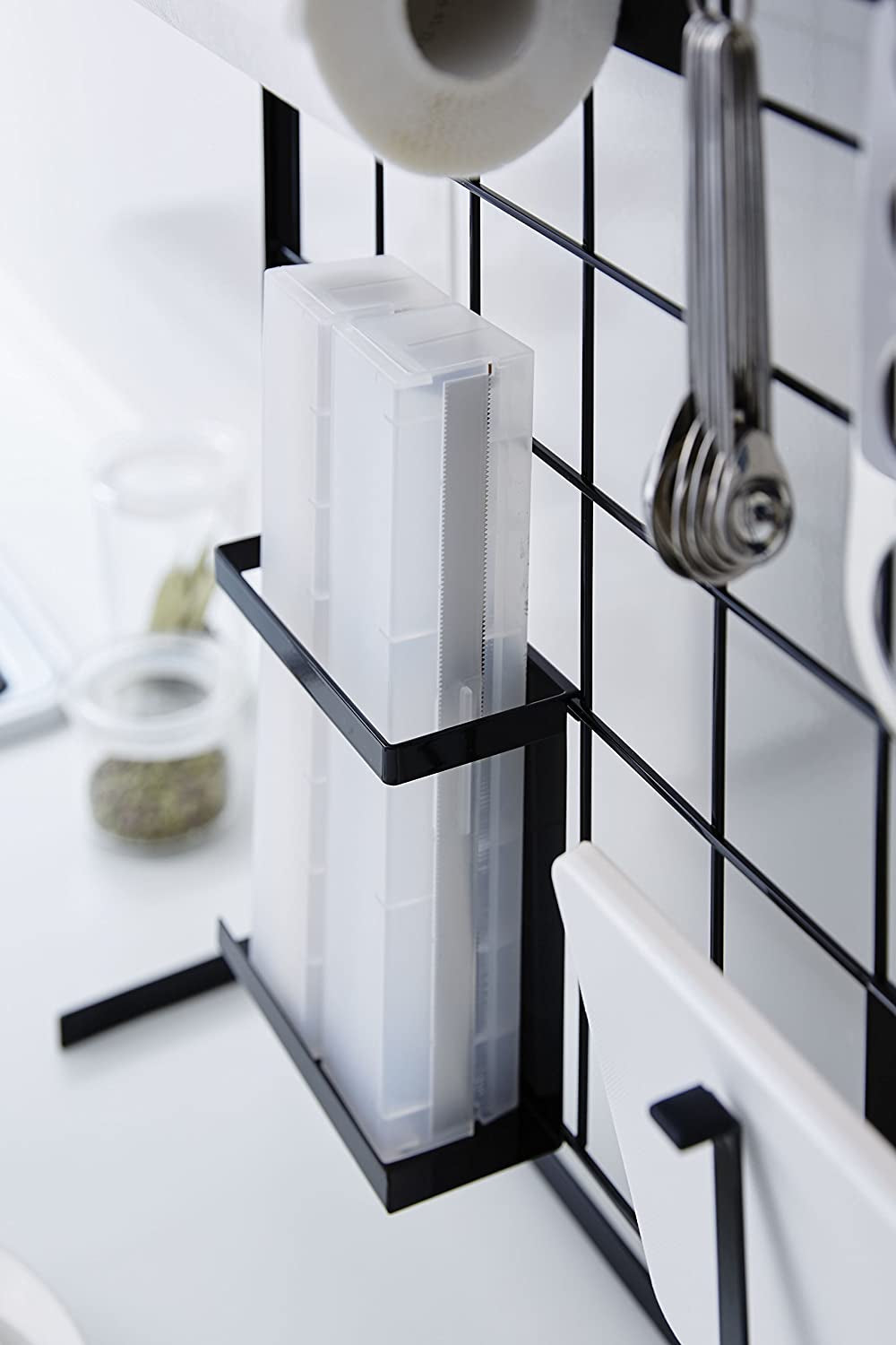 Grid Panel Organizer and Accessories-Wall Storage Decor, One Size, Black