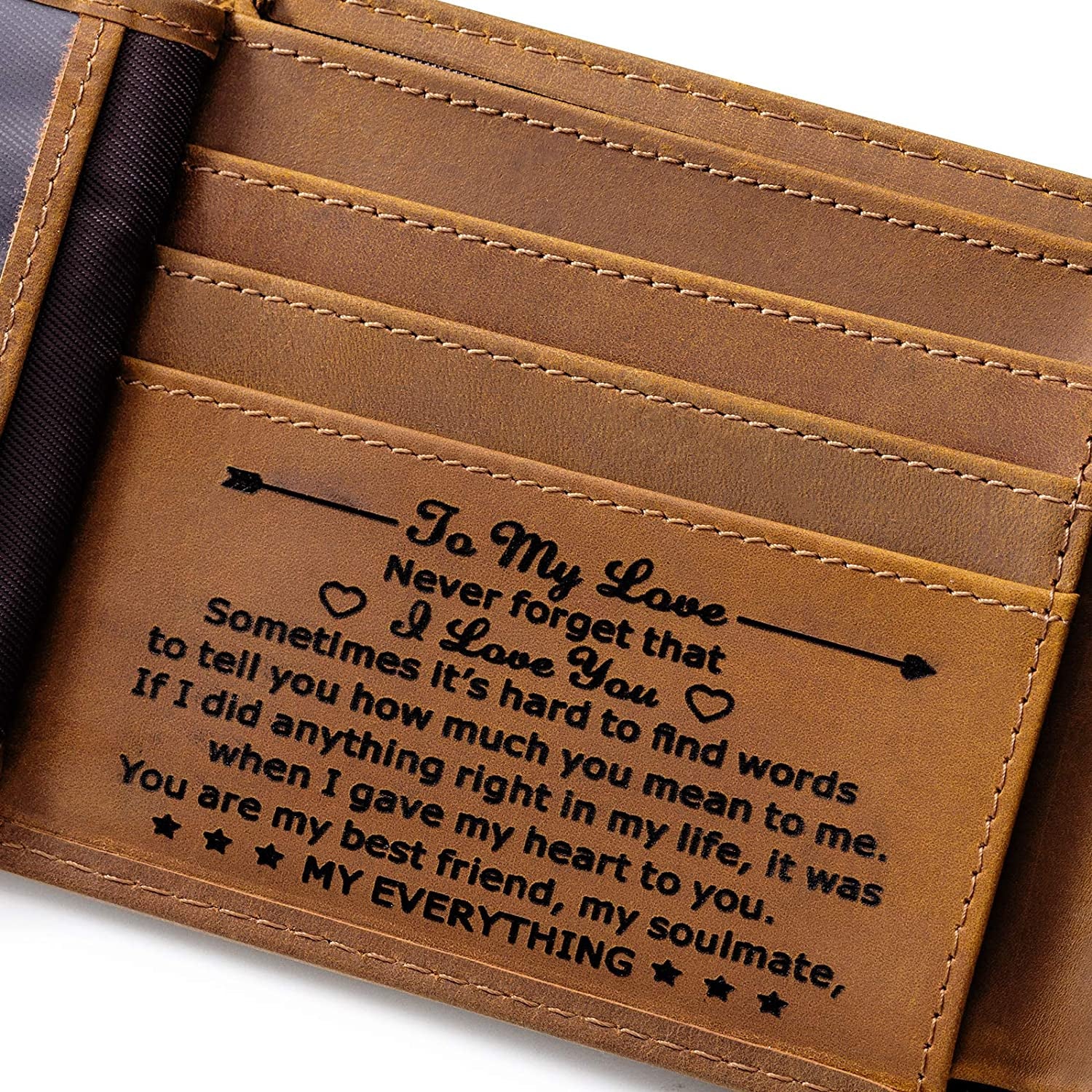 Engraved Men's Wallet -Personalized Leather Wallet is the perfect gift for you favorite Man