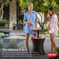 Outdoor Patio Furniture and Hot Tub Side Table with 7.5 Gallon Beer and Wine Cooler, Brown