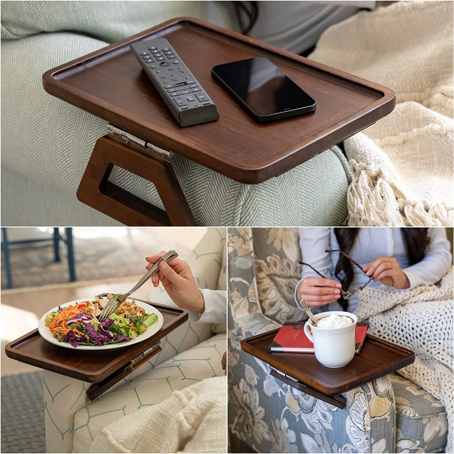 Arm Table Clip on Tray Sofa Table for Wide Couches.