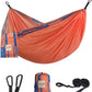 Camping Hammock Double with 2 Free Straps, Portable Double Swing Nylon Parachute, Ultralight Patio for Travel Yard Outdoor(Orange)