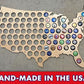 United States of America Beer Cap Map Wall Art, Tan