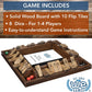 WE Games Shut the Box Wooden 1-4 Player Board Game Travel Size, the Original Table Top Dice Game for Kids and Families, Learn Math, for Classrooms, Pubs or at Home, 14 Inches, Includes 8 Dice
