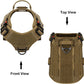 Tactical Dog Harness with 4X Metal Buckle, Dog MOLLE Vest with Handle, No Pulling Front Clip ,Hook and Loop Panel for Dog Custom Patch (L (28"-35" Girth), Coyote Brown)