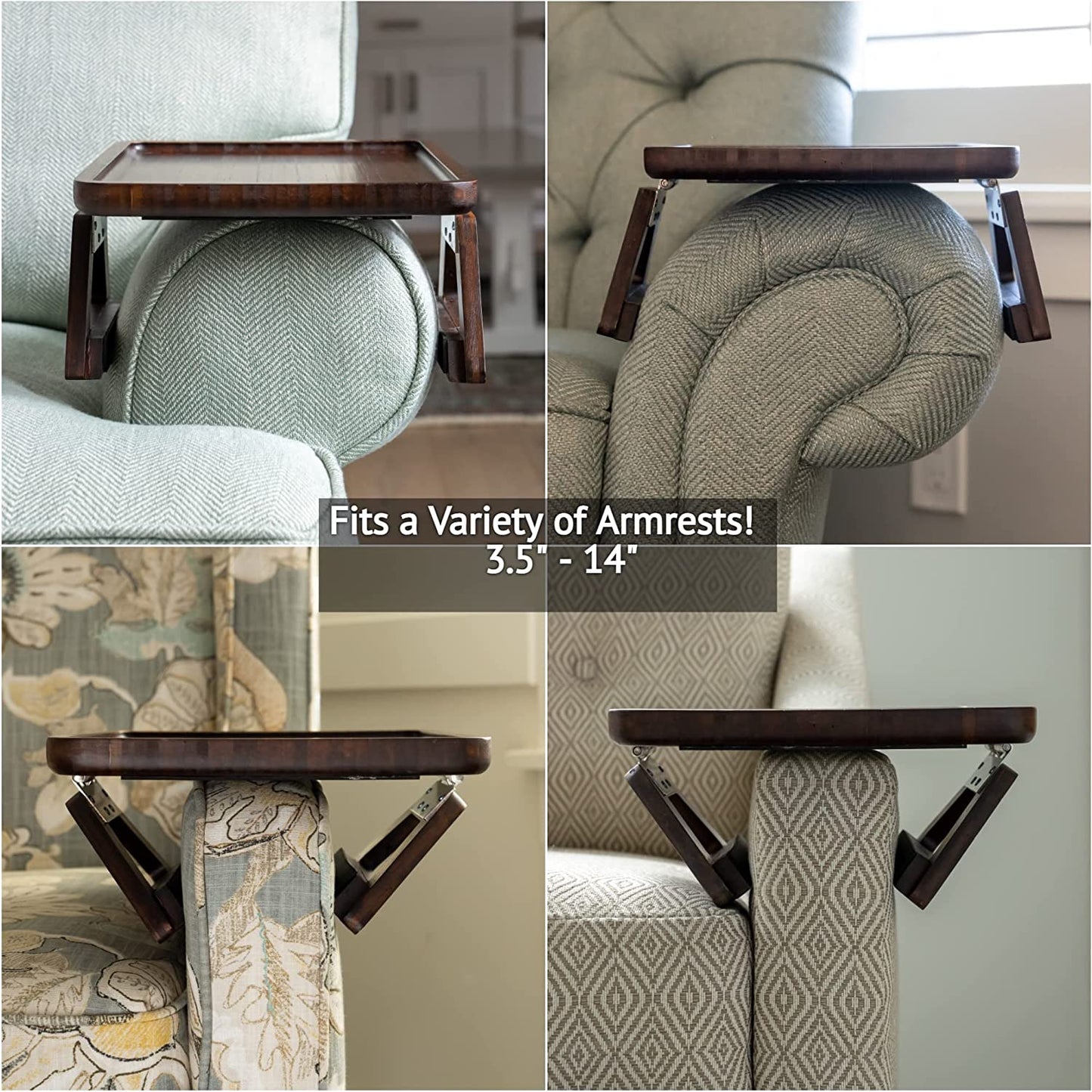 Arm Table Clip on Tray Sofa Table for Wide Couches.