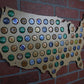 United States of America Beer Cap Map Wall Art, Tan