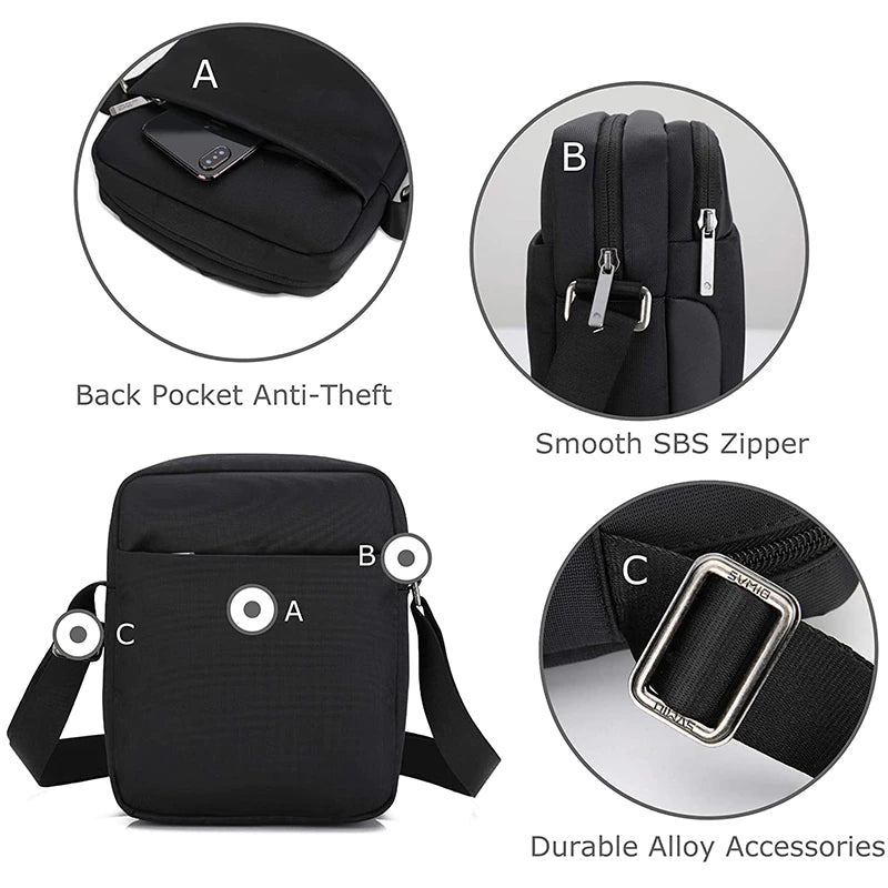 OIWAS Crossbody Bag Men'S Pouch Small Man Bags Mini Single Shoulder Phone Messenger Bag Cross Body Wallet for Travel Work School