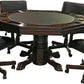 3-In1 Combination Game & Dining Table Set with 4 Rocker-Swivel Chairs- (Mahogany)