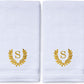 Decorative and Monogrammed Hand Towels for Bathroom Kitchen Makeup | Personalized Gift for Wedding-Bridal | Roman Font Custom Luxury Turkish Towel | Spa Collection, Oversized, 16 X 30 Inch, Set of 2