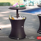 Outdoor Patio Furniture and Hot Tub Side Table with 7.5 Gallon Beer and Wine Cooler, Brown