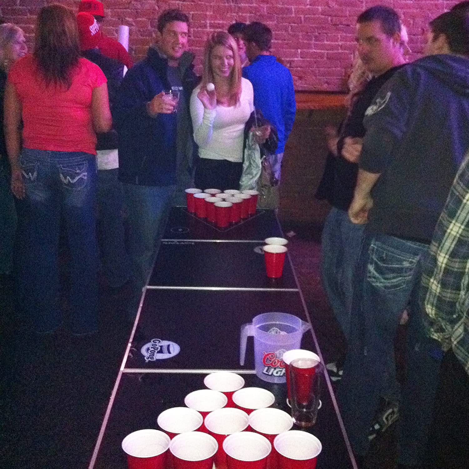 Gopong 8 Foot Portable Beer Pong / Tailgate Tables (Black, Football, American Flag, or Custom Dry Erase)