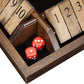WE Games Shut the Box Wooden 1-4 Player Board Game Travel Size, the Original Table Top Dice Game for Kids and Families, Learn Math, for Classrooms, Pubs or at Home, 14 Inches, Includes 8 Dice