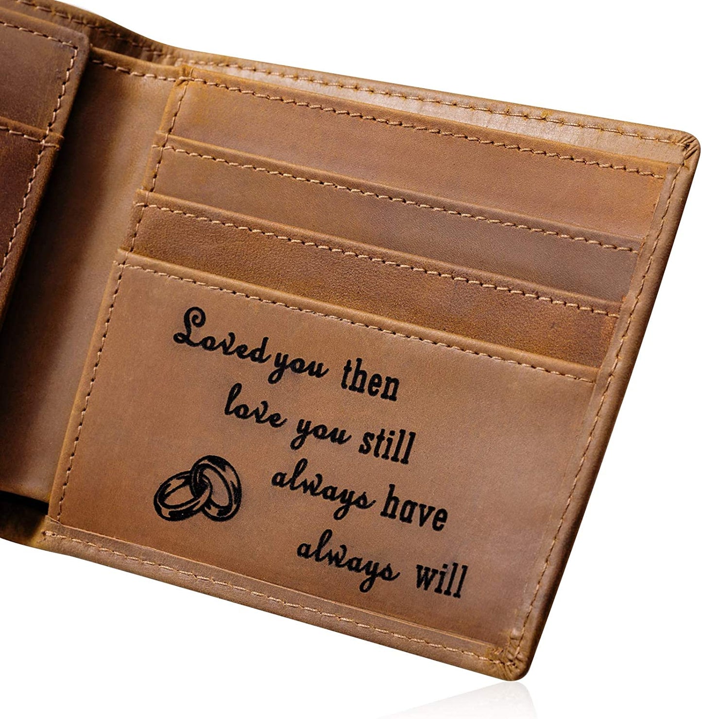 Engraved Men's Wallet -Personalized Leather Wallet is the perfect gift for you favorite Man