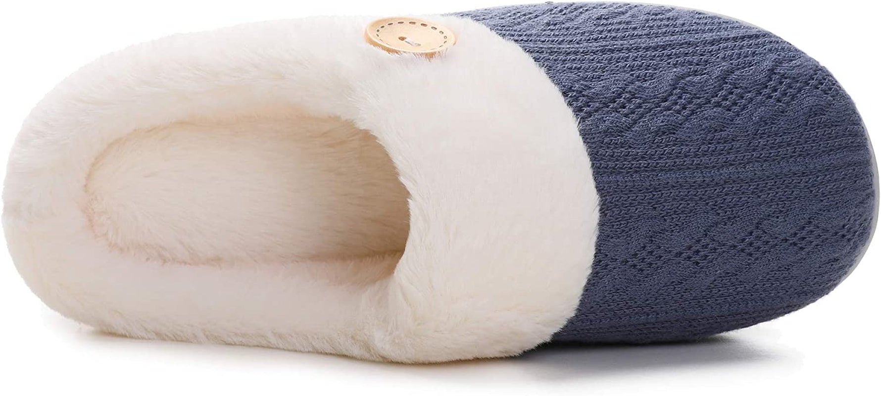 Women'S Fuzzy House Slippers Comfy Memory Foam Bedroom Slippers Warm Slip on Light Shoes Outdoor Indoor Faux Fur Lined