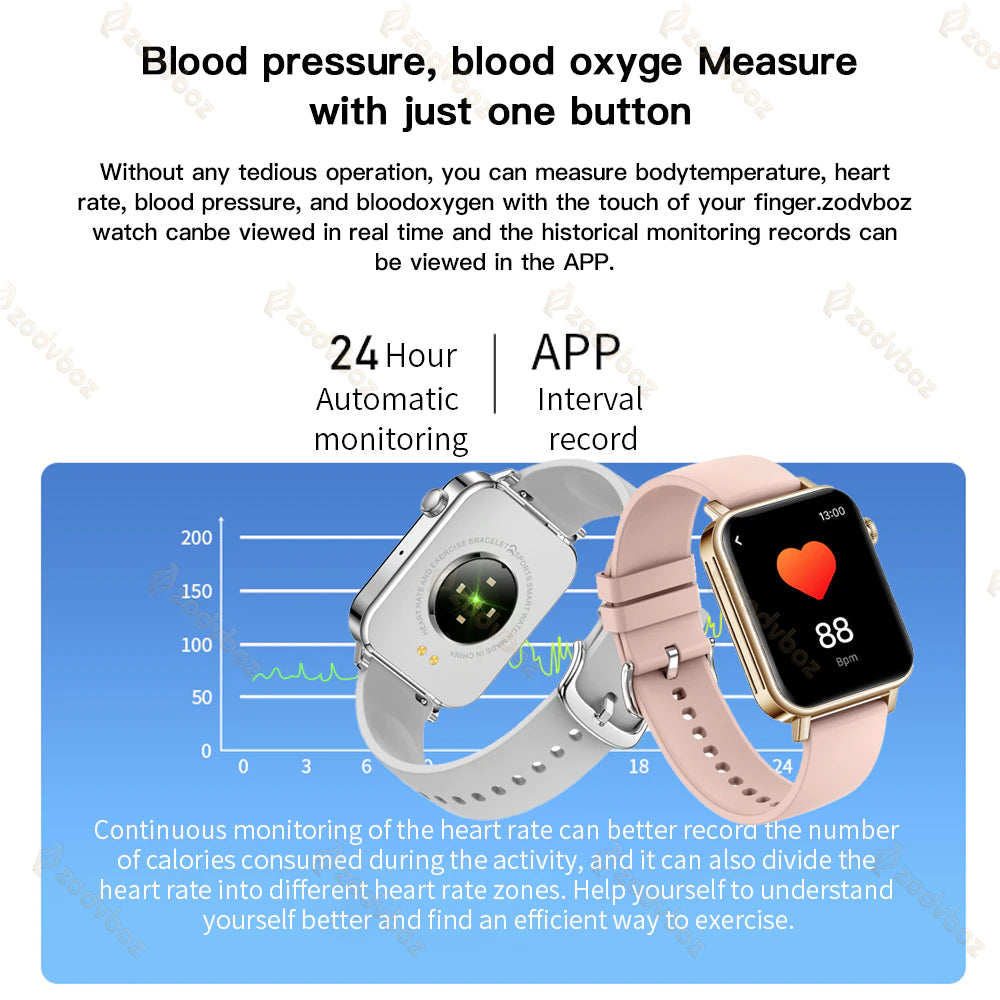 2021 New Women Smart Watch Men Full Touch Bluetooth Call Heart Rate Blood Oxygen Blood Pressure Measurement Smartwatch for Girls