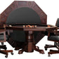3-In1 Combination Game & Dining Table Set with 4 Rocker-Swivel Chairs- (Mahogany)
