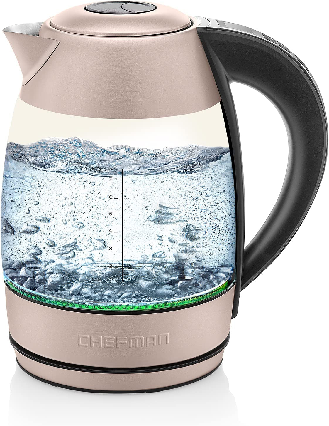 Digital Electric Kettle with Rapid 3 Minute Boil Technology, Custom Steep Timer & Temperature Presets, Bonus Tea Infuser, Rust & Discoloration Proof, 1.8 Liter, Rose, 1500W