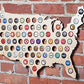 United States of America Beer Cap Map Wall Art, Tan