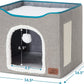 Bedsure Cat Beds for Indoor Cats - Large Cat Cave for Pet Cat House with Fluffy Ball Hanging and Scratch Pad, Foldable Cat Hideaway,16.5X16.5X14 Inches, Grey