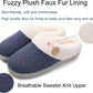 Women'S Fuzzy House Slippers Comfy Memory Foam Bedroom Slippers Warm Slip on Light Shoes Outdoor Indoor Faux Fur Lined