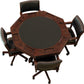 3-In1 Combination Game & Dining Table Set with 4 Rocker-Swivel Chairs- (Mahogany)