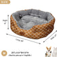 25 Inch Big Dog Bed & Cat Bed, Pet Beds for Indoor Cats or Small Dogs, Machine Washable Super Soft & Plush Flannel Pet Supplies, Slip-Resistant Oxford Bottom,Lantern Print Brown